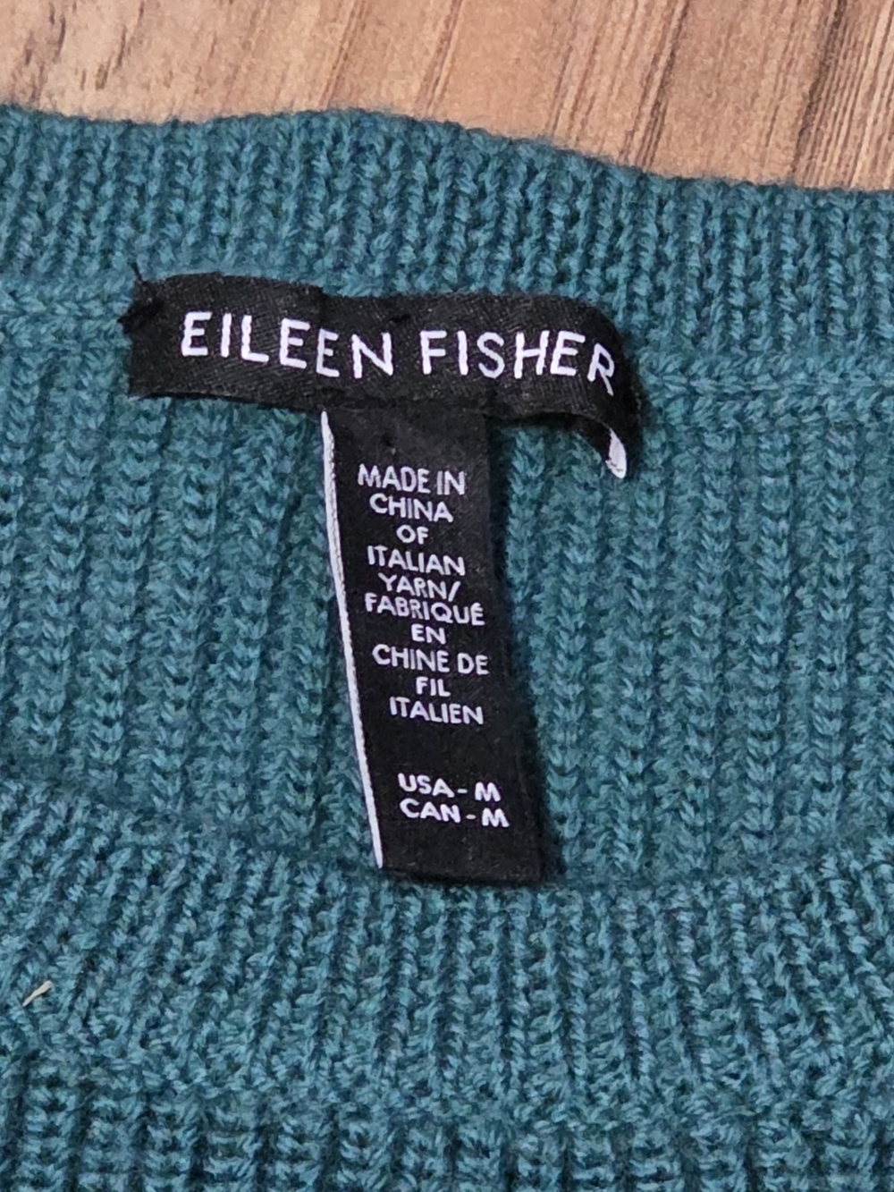 Eileen Fisher Forest Green Crewneck Ribbed Sweater - Picture 7 of 13